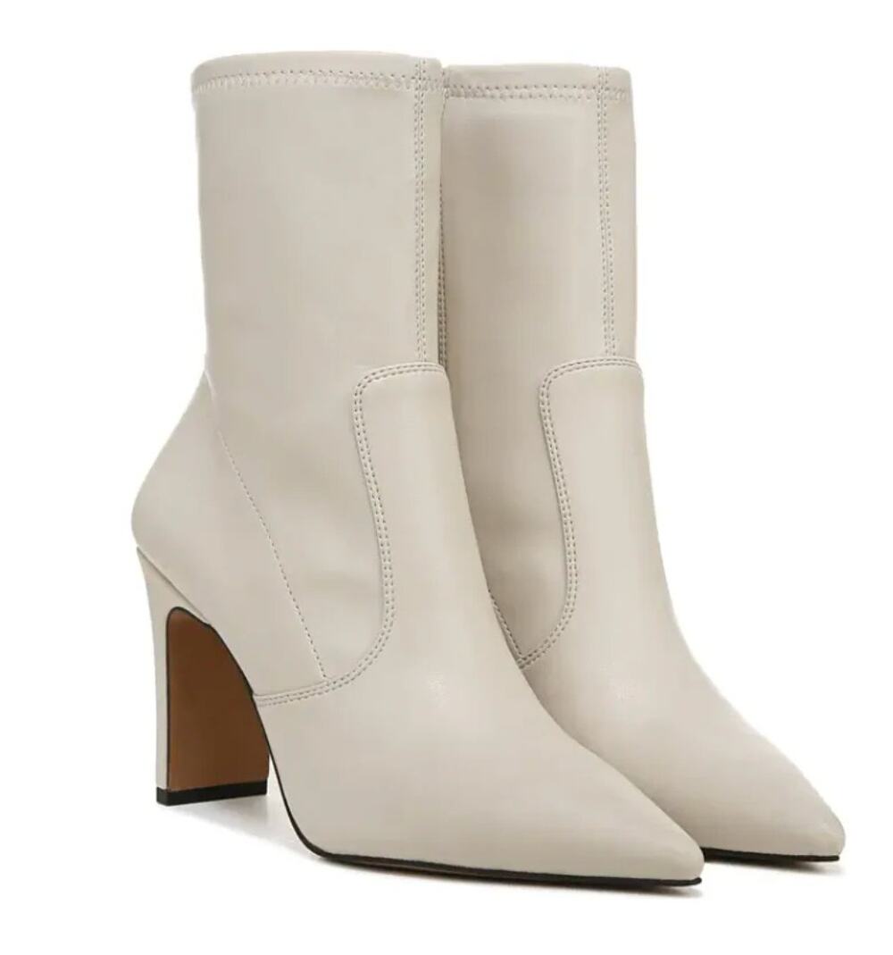 Franco Sarto Avana Mid-Calf Boots Cashmere Faux Leather Size 7.5 NIB Pointed Toe